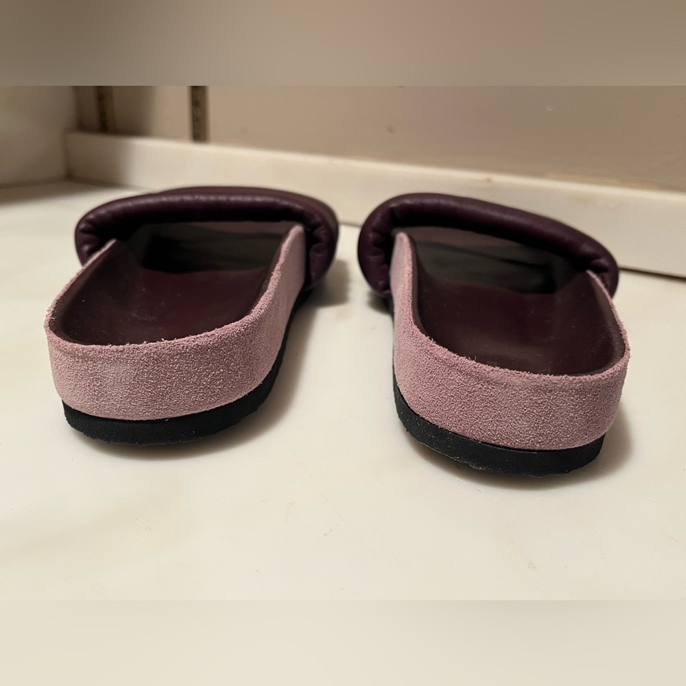 NWOT: ISABEL MARANT Women's HELLEA Burgundy Slide Sandals, Size EU 39 - Picture 4 of 8